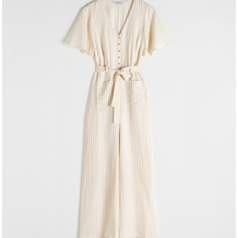 And Other Stories Striped Linen Blend Jumpsuit